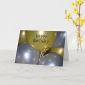 誕生日バルーン カード (黄色い花)