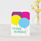 誕生日バルーン カード (黄色い花)