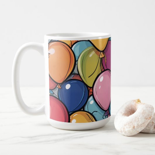 誕生日バルーン コーヒーマグカップ (ドーナツ)
