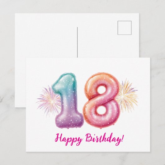 誕生日バルーン シーズンポストカード (正面/裏面)