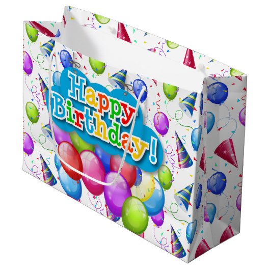 誕生日バルーン  ラージペーパーバッグ (正面アングル)