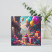 誕生日バルーン 招待状 (スタンド正面)