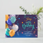 誕生日バルーン 招待状 (スタンド正面)