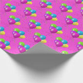 誕生日バルーン(紙吹雪がピンク) ラッピングペーパー (角)