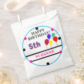 誕生日バルーン 紫 ピンク 何歳でも フェイバーバッグ (クリップ留めされた状態)