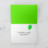 誕生日バルーン（頭髪付） カード (内部)