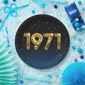 誕生日バルーン 1971 スターズ ペーパープレート (パーティー)