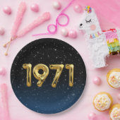 誕生日バルーン 1971 スターズ ペーパープレート (パーティー)
