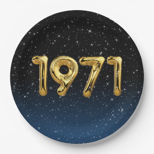 誕生日バルーン 1971 スターズ ペーパープレート (正面)