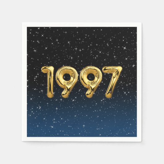 誕生日バルーン 1997 星柄 ナプキン スタンダードカクテルナプキン (正面)