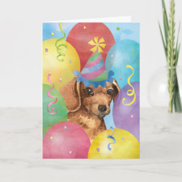 誕生日バルーンDachshand カード
