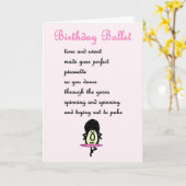 誕生日バレエ – （悪い）誕生日の詩/カード カード (黄色い花)