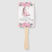 誕生日バレリナムーンパステルピンクグリッター写真 ハンドファン (正面)