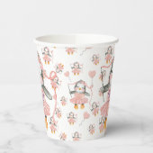 誕生日バレリーナペンギンピンク 紙コップ (左)