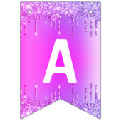 誕生日バンティンフラッグピンクパープルグリッタードリップ バンティングフラッグ (第3の旗)