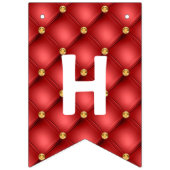 誕生日バンティンフラッグ金ゴールドレッドダイヤモンドタフテッド バンティングフラッグ (第2の旗)