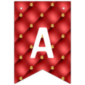 誕生日バンティンフラッグ金ゴールドレッドダイヤモンドタフテッド バンティングフラッグ (第3の旗)