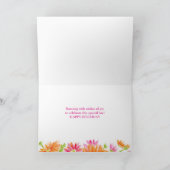 誕生日バーストgerberaデイジー喜びの願い カード (内部)