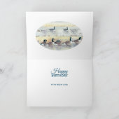 誕生日バードアートインクルード彼の彼女の彼らは水の色アートカード カード (内部)