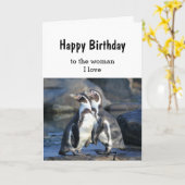 誕生日バードカップル女性私はカードを愛する カード (黄色い花)