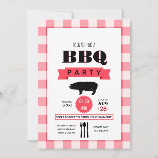誕生日バーベキューパーソナライズされた招待状 招待状 (正面)