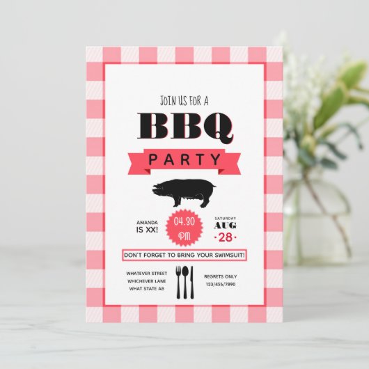 誕生日バーベキューパーソナライズされた招待状 招待状 (スタンド正面)