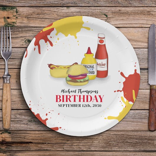 誕生日バーベキューパーティーピクニッククックアウト ペーパープレート