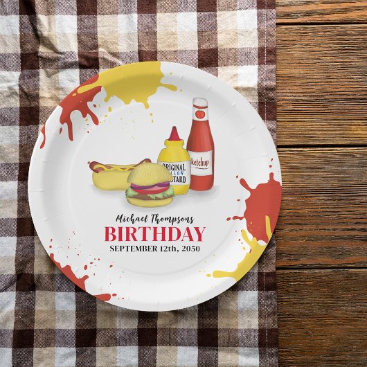 誕生日バーベキューパーティーピクニッククックアウト ペーパープレート