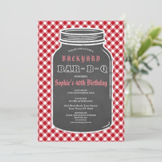 誕生日バーベキューメイソンジャージャンガム招待状 招待状 (スタンド正面)
