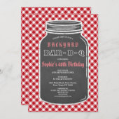 誕生日バーベキューメイソンジャージャンガム招待状 招待状 (正面/裏面)
