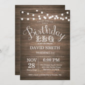 誕生日バーベキュー招待状素朴21歳の誕生日 招待状 (正面/裏面)