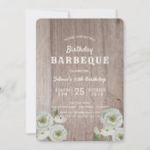 誕生日バーベキューBBQパーティーバラウッド招待状 招待状 (正面)