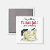 誕生日パイレーツトレジャーマップパーティーの好意 マグネット (正面/裏面)