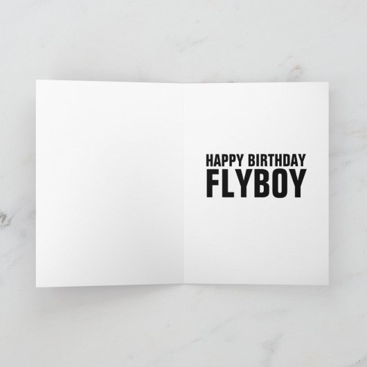 誕生日パイロット機フライボーイグリーティングカード カード (内部)