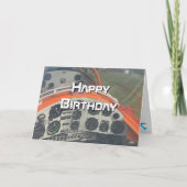 誕生日パイロット飛行機コックピット写真おもしろい航空 カード (正面)