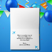 誕生日パイロット飛行機コックピット写真おもしろい航空 カード