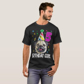 誕生日パグ女の子5 Tシャツ (正面フル)