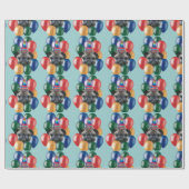 誕生日パグ犬ラッピング紙 ラッピングペーパー (フラット)