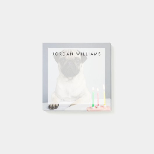 誕生日パグ ポストイット (正面)