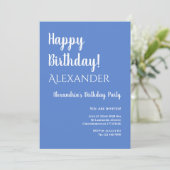 誕生日パステルブルーハッピーバースデー 招待状 (スタンド正面)