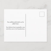 誕生日パステルブルーフローラ インビテーションポストカード (裏面)