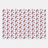 誕生日パターンラッピング紙フラットシートセット3 ラッピングペーパーシート (正面2)
