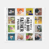 誕生日パパボドファーザー姿フォトコラージホワイト フリースブランケット (正面(横))