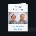 誕生日パパワールドの最高のEver Kidsの写真 カード<br><div class="desc">今年のパパの誕生日与えは、子供たちからのかわいいカード！自分の写真でパーソナライズ。文字とメッセージ内部の色も含め、完全にカスタマイズ可能である。</div>