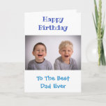 誕生日パパワールドの最高のEver Kidsの写真 カード<br><div class="desc">今年のパパの誕生日与えは、子供たちからのかわいいカード！自分の写真でパーソナライズ。文字とメッセージ内部の色も含め、完全にカスタマイズ可能である。</div>