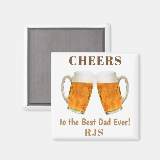 誕生日パパワールドズエバー最高のモノグラム マグネット (正面/裏面)