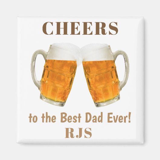 誕生日パパワールドズエバー最高のモノグラム マグネット (正面)