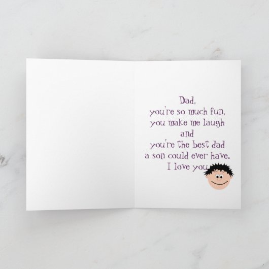 誕生日パパ（息子） カード (内部)