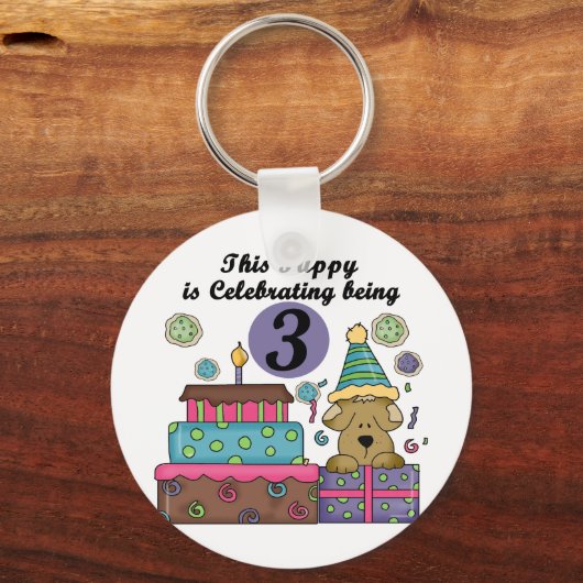 誕生日パピーTシャツとギフト キーホルダー (正面)