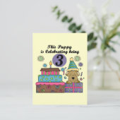 誕生日パピーTシャツとギフト ポストカード (スタンド正面)